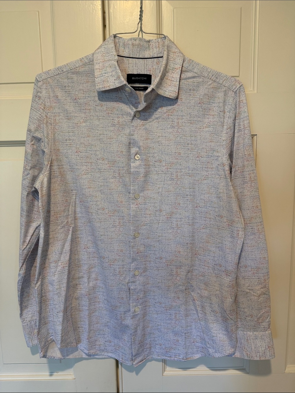 Bugatchi Men's White Multicolor Texture Shirt
